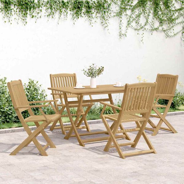 vidaXL Cadeiras jardim dobr&aacute;veis 4 pcs 57,5x54,5x90 cm ac&aacute;cia maci&ccedil;a