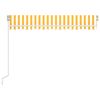 vidaXL Toldo retr&aacute;til manual com LED 350x250 cm amarelo e branco