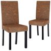 vidaXL Cadeiras de jantar 2 pcs tecido castanho