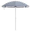 vidaXL Parasol de Praia Azul e Branco 206 x 206 x 212 cm