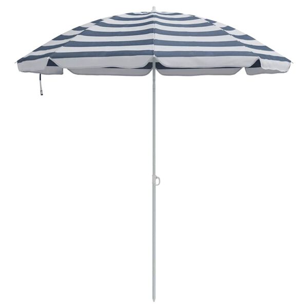 vidaXL Parasol de Praia Azul e Branco 206 x 206 x 212 cm