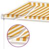 vidaXL Toldo autom. LED e sensor de vento 500x350 cm amarelo/branco