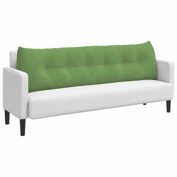 vidaXL Travesseiro para Costas Verde Claro 180 x 24 x 50 cm Veludo