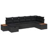 vidaXL Conjunto de Sof&aacute; de Jardim 7 pcs Preto Rattan Sint&eacute;tico