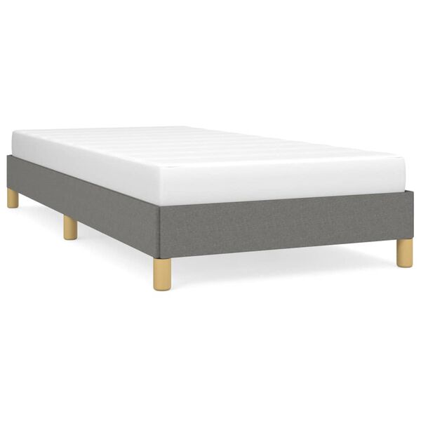 vidaXL Estrutura de cama sem colch&atilde;o 90x190 cm tecido cinzento-escuro