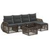 vidaXL Conjunto de Sof&aacute; de Jardim 6 unid. Cinza e Cinza Escuro vime PE