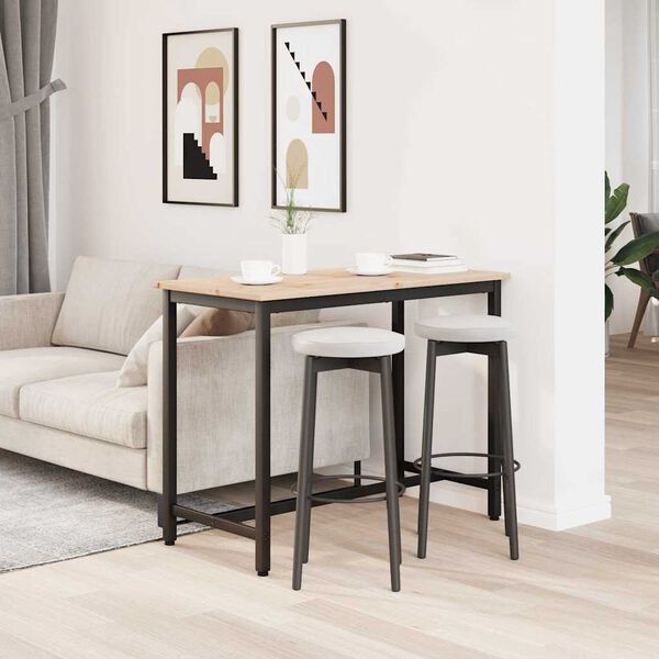 vidaXL mesa Natural 100 x 50 x 77 cm Madeira de Engenharia e A&ccedil;o