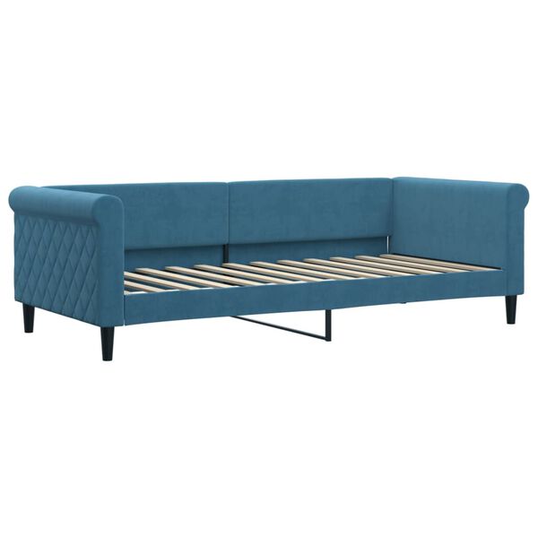vidaXL Sofá-cama com gavetão e gavetas 90x200 cm veludo azul