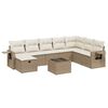 vidaXL 9 pcs conjunto de sof&aacute;s p/ jardim com almofad&otilde;es vime PE bege