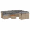 vidaXL 11 pcs conjunto sof&aacute;s de jardim c/ almofad&otilde;es vime PE bege