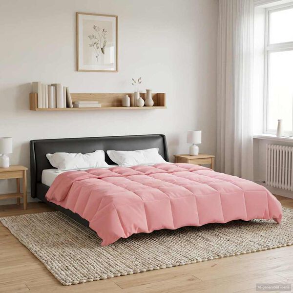 vidaXL Edredom de Ver&atilde;o Simples Rosa 240 x 260 cm Microfibra