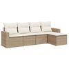 vidaXL 5 pcs conjunto de sof&aacute;s p/ jardim com almofad&otilde;es vime PE bege