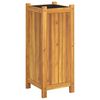vidaXL Vaso/floreira de jardim com forro 31x31x75 cm ac&aacute;cia maci&ccedil;a