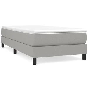 vidaXL Estrutura de cama com molas 80x200 cm tecido cinzento-claro