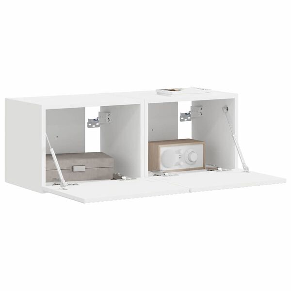 vidaXL Arm&aacute;rio de TV de Parede 2 pcs Branco 60 x 31 x 29.5 cm