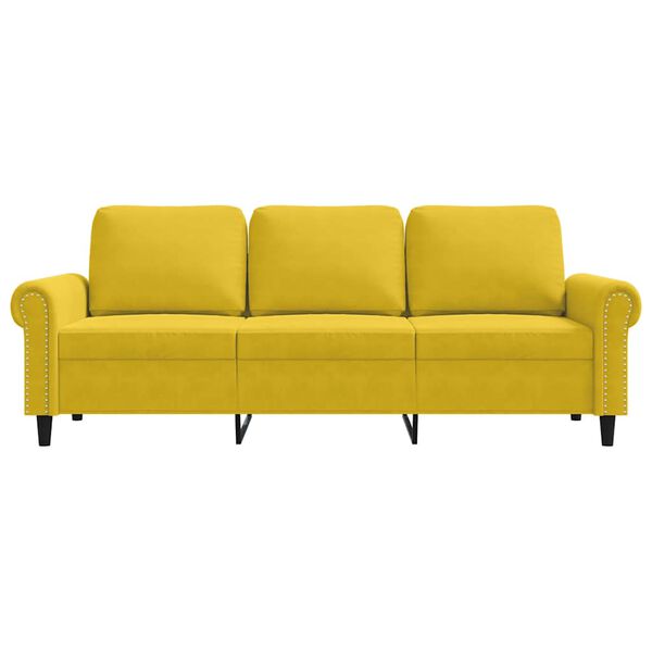 vidaXL Sof&aacute; de 3 lugares 180 cm veludo amarelo