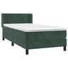 vidaXL Cama com molas/colch&atilde;o 90x200 cm veludo verde-escuro