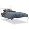vidaXL Estrutura de cama com cabeceira 90x200 cm metal branco