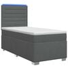 vidaXL Cama box spring com colch&atilde;o Cinzento-Escuro 80 x 200 cm Tecido