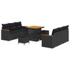 vidaXL Conjunto de Sof&aacute; de Jardim 9 pcs Preto vime PE