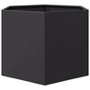 vidaXL Vaso/floreira de jardim hexagonal 69x60x45 cm a&ccedil;o preto