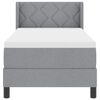 vidaXL Cama Box com colch&atilde;o Cinzento-claro 200 x 80 cm Poli&eacute;ster