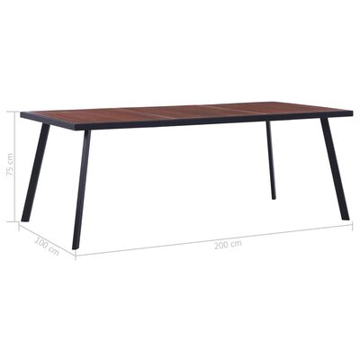 vidaXL Mesa de jantar 200x100x75 cm MDF cor madeira clara e preto