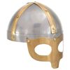 vidaXL Capacete soldado viking r&eacute;plica LARP a&ccedil;o prateado