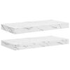 vidaXL Prateleira de Parede 2 unid. M&aacute;rmore Branco 50 x 23,5 x 3,8 cm