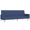 vidaXL Sof&aacute;-cama de 2 lugares com apoio de p&eacute;s tecido azul