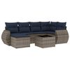 vidaXL Conjunto de sof&aacute; de jardim com 7 pe&ccedil;as e almofadas em rattan sint&eacute;tico cinza