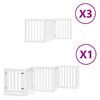 vidaXL Port&atilde;o p/ c&atilde;es com porta dobr&aacute;vel 15 pain&eacute;is 750cm &aacute;lamo branco