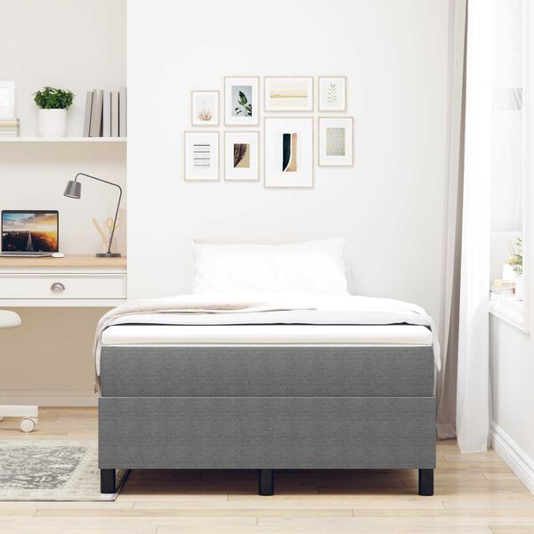 vidaXL Estrado de cama plataforma Cinzento-claro 120 x 190 cm