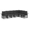 vidaXL Conjunto de Sof&aacute;s para Exterior 7 unid. Preto e Cinza Escuro