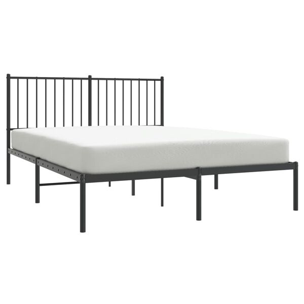 vidaXL Estrutura de cama com cabeceira 140x190 cm metal preto