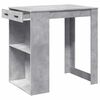 vidaXL Mesa de bar 102x70x103,5 cm derivados madeira cinzento cimento