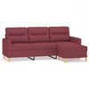 vidaXL Sof&aacute; de 3 lugares com apoio de p&eacute;s 180 cm tecido vermelho tinto