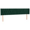 vidaXL Cabeceira cama c/ luzes LED veludo 183x16x78/88 cm verde-escuro