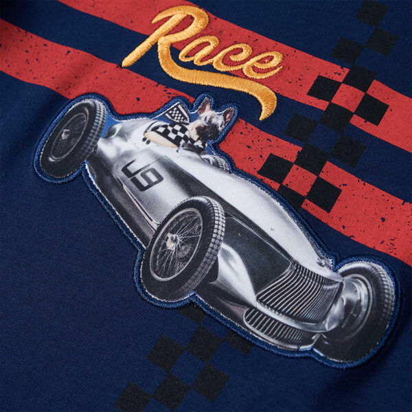 T-shirt de manga comprida para crian&ccedil;a azul-escuro 104