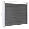vidaXL Conjunto painel de cerca 872x146 cm WPC preto