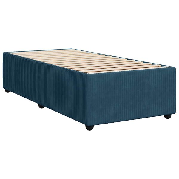 vidaXL Estrutura de cama 100x200 cm veludo azul