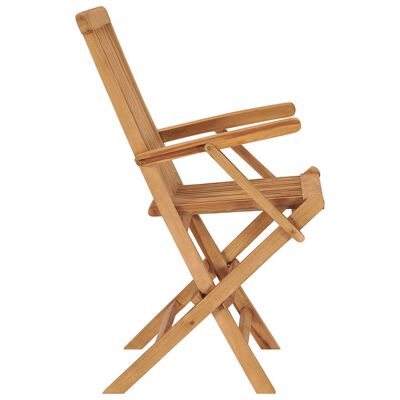 vidaXL Cadeiras de jardim dobráveis 3 pcs madeira de teca maciça