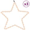vidaXL Figura natal&iacute;cia de estrelas + 48 LEDs 3pcs 56 cm branco quente