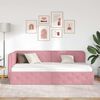 vidaXL Estrutura de Cama de Canto Rosa 100 x 200 cm Veludo