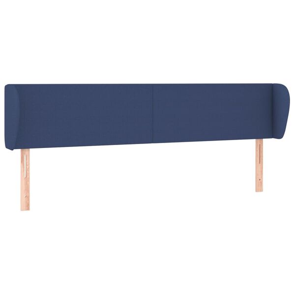 vidaXL Cabeceira de cama c/ abas tecido 183x23x78/88 cm azul