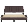 vidaXL Estrutura de cama sem colch&atilde;o Hanko 140x190 cm tecido castanho-escuro