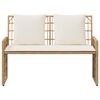vidaXL Banco de exterior Liso Natural e Creme 116 x 55 x 82 cm