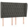 vidaXL Cabeceira cama c/ abas veludo 163x23x118/128 cm cinzento-escuro