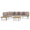 vidaXL 4 pcs conj. lounge jardim c/ almofad&otilde;es ac&aacute;cia maci&ccedil;a castanho