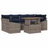 vidaXL Conjunto de Sof&aacute; de Jardim 7 pcs Cinzeto Rattan Sint&eacute;tico